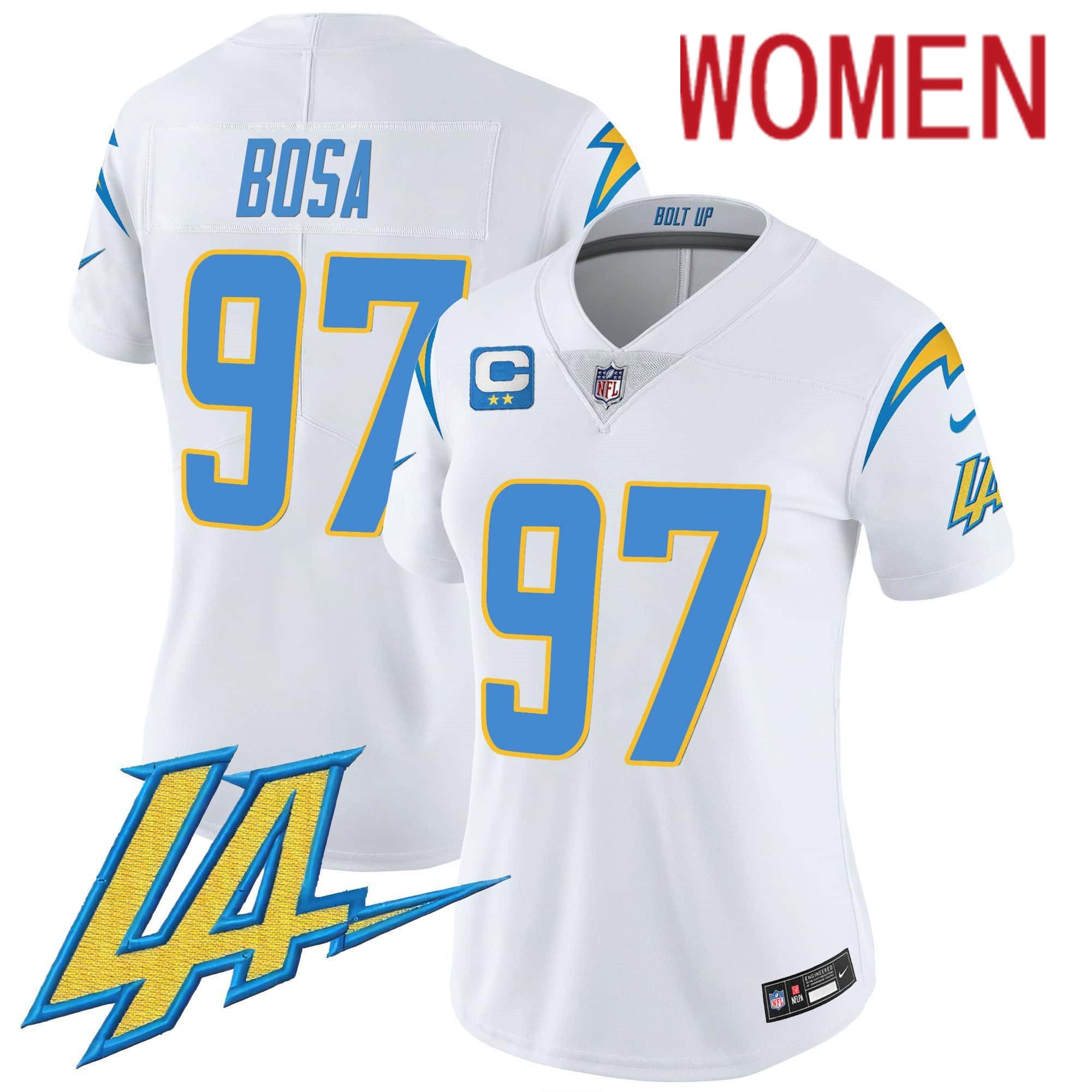 Women Los Angeles Chargers #97 Bosa White 2024 Nike Vapor Limited NFL Jersey